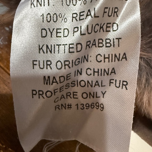 Jocelyn Rabbit Fur Hand Warming Fingerless Gloves - PLUM - Picture 3 of 3